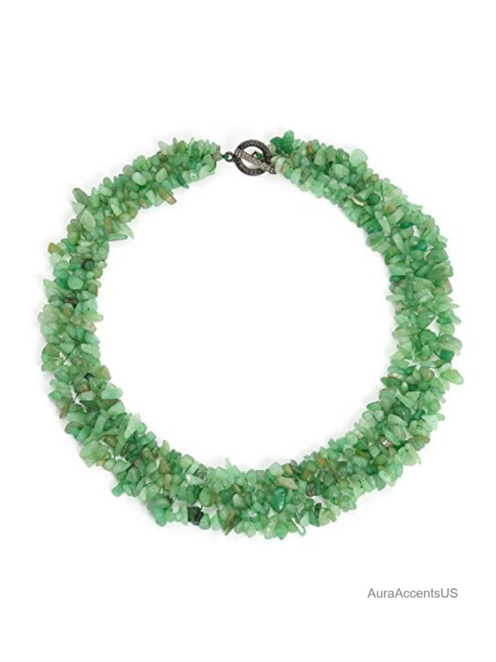 Gemstone Cluster Multi Strand Statement Bib Collar Necklace 18 Inch